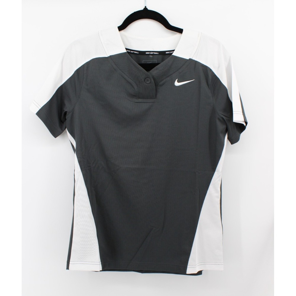 Nike Womens Vapor Select 1-Button Softball Jersey Sz: S -AV6715 061 Dk Grey New